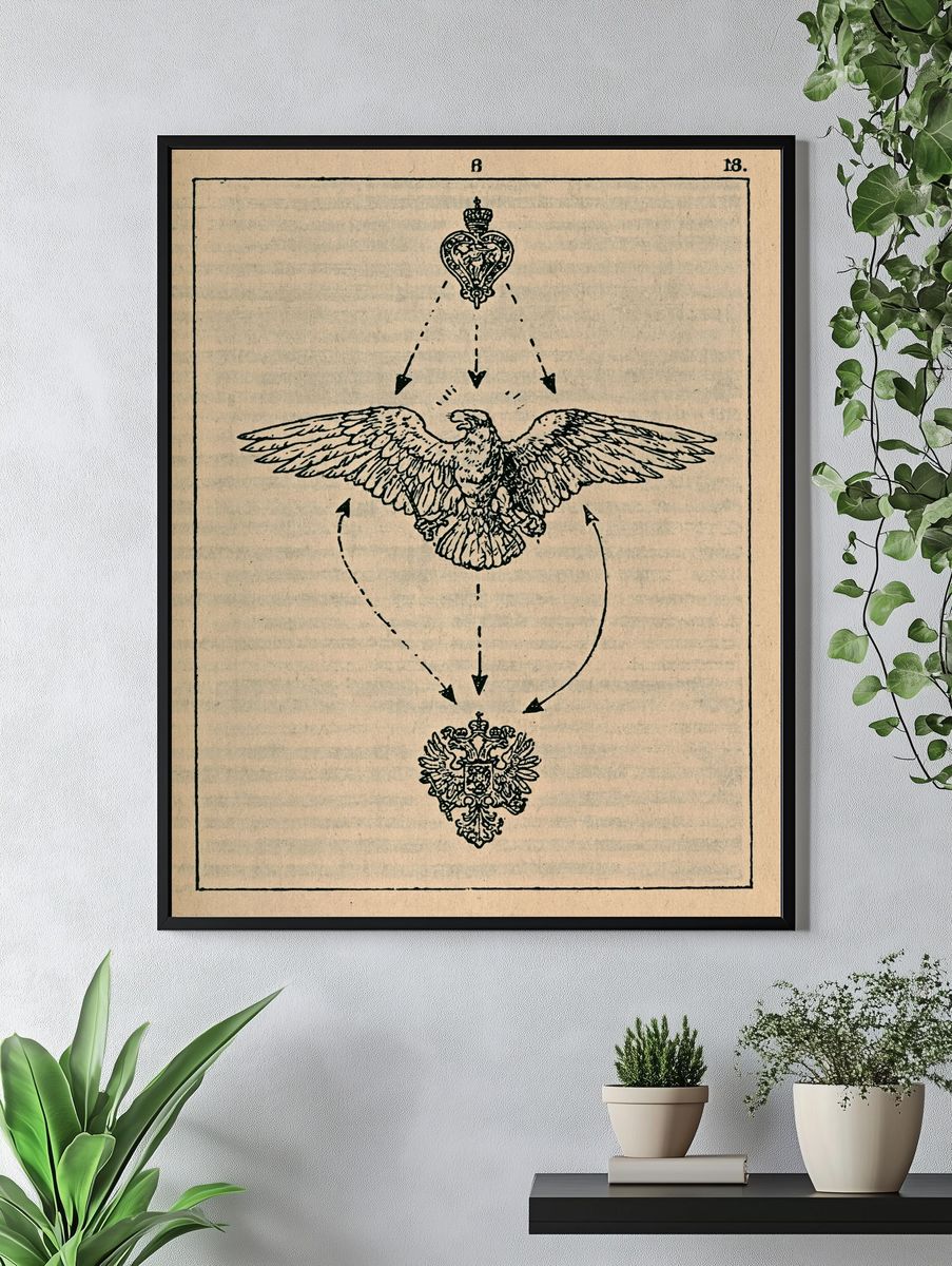 Heraldic Eagle Emblem Print. — room view 4