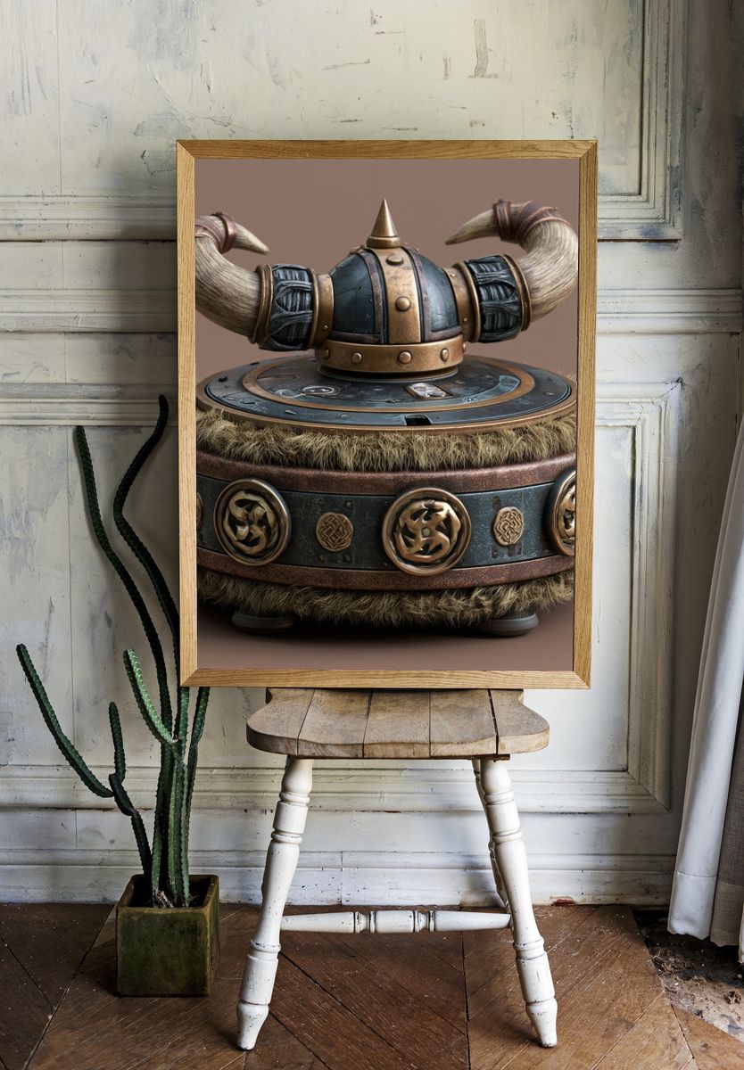 Viking Helmet Sculpture Poster. room preview