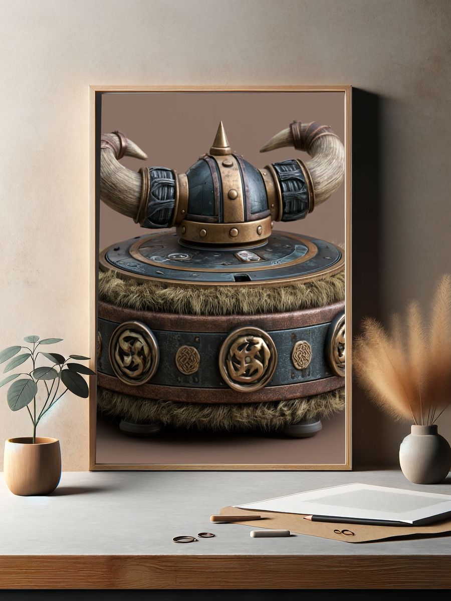 Viking Helmet Sculpture Poster. — room view 2