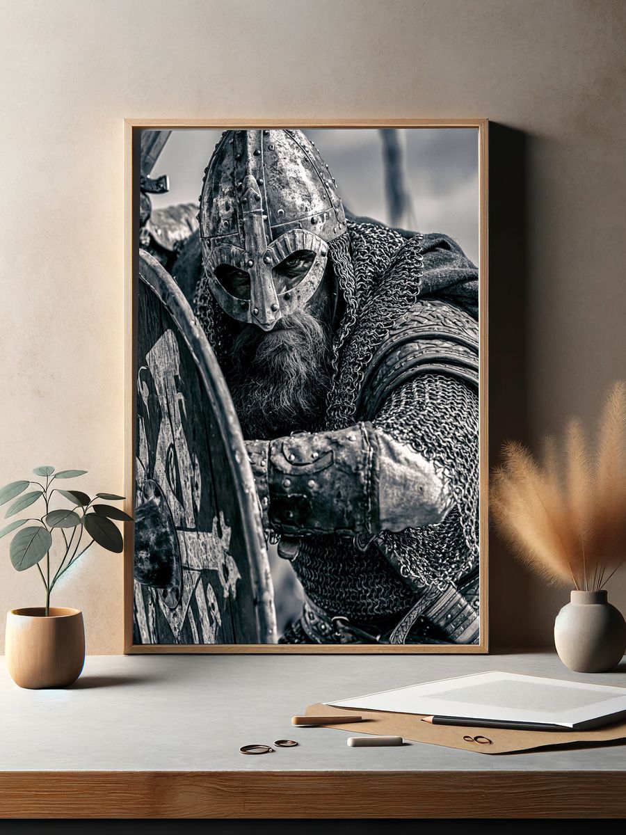 Viking Warrior Portrait Poster. — room view 2