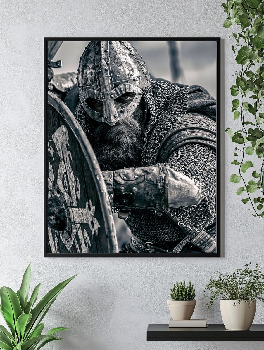 Viking Warrior Portrait Poster. — room view 4