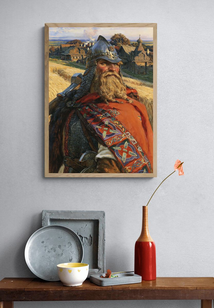 Viking Warrior Portrait Print. — room view 3