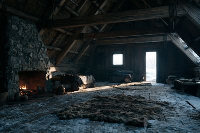 Viking Longhouse Interior Photography Poster.