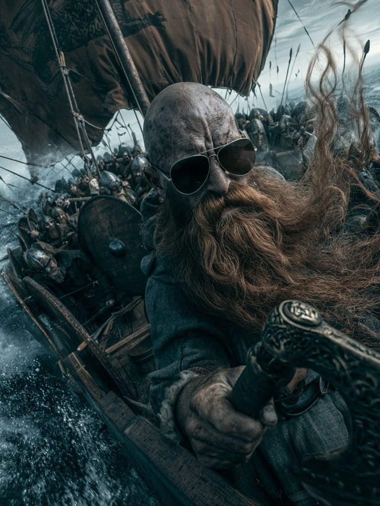 Viking Sea Battle Photography Poster. poster detail