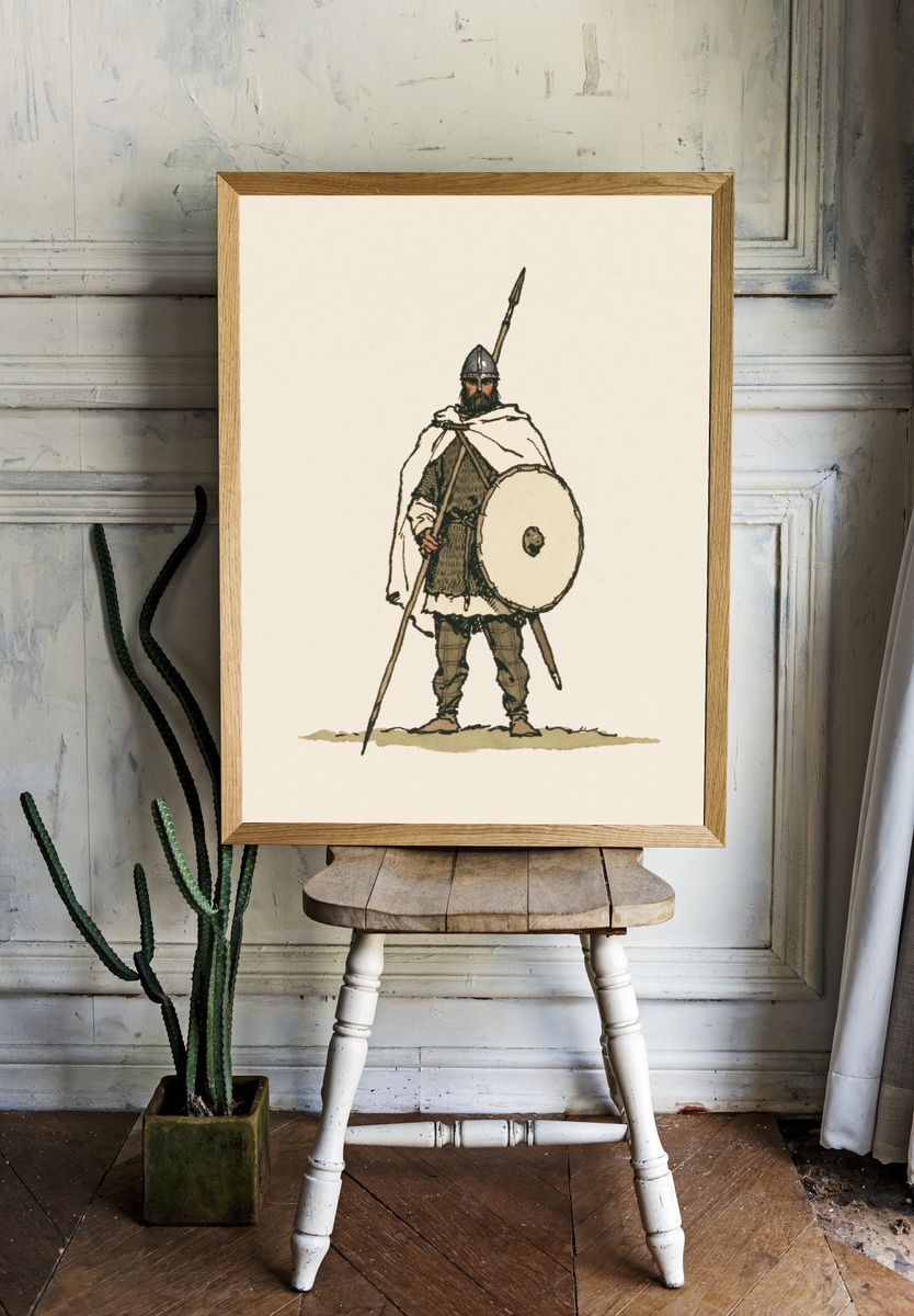 Viking Warrior Illustration Poster. room preview