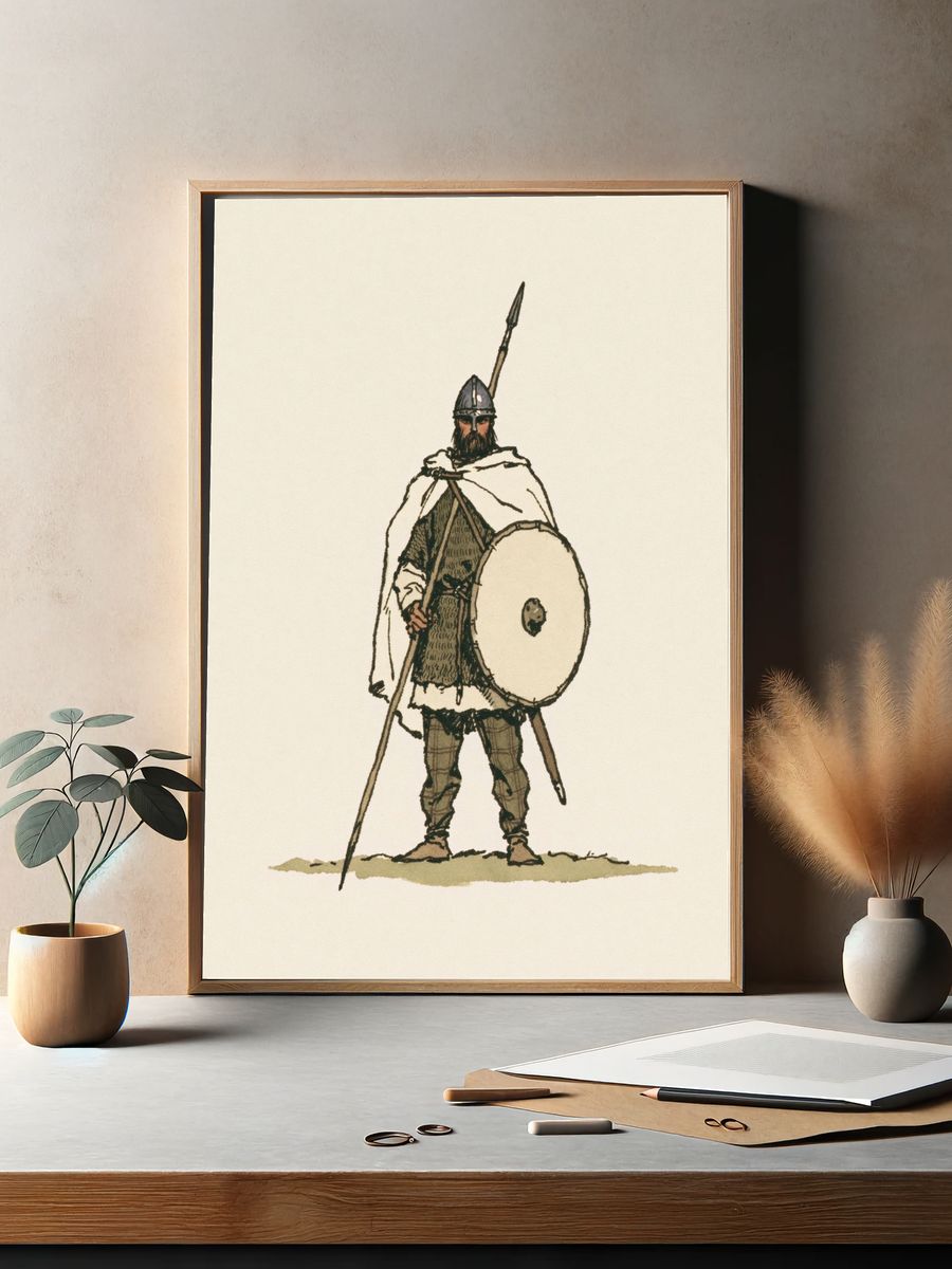 Viking Warrior Illustration Poster. — room view 2