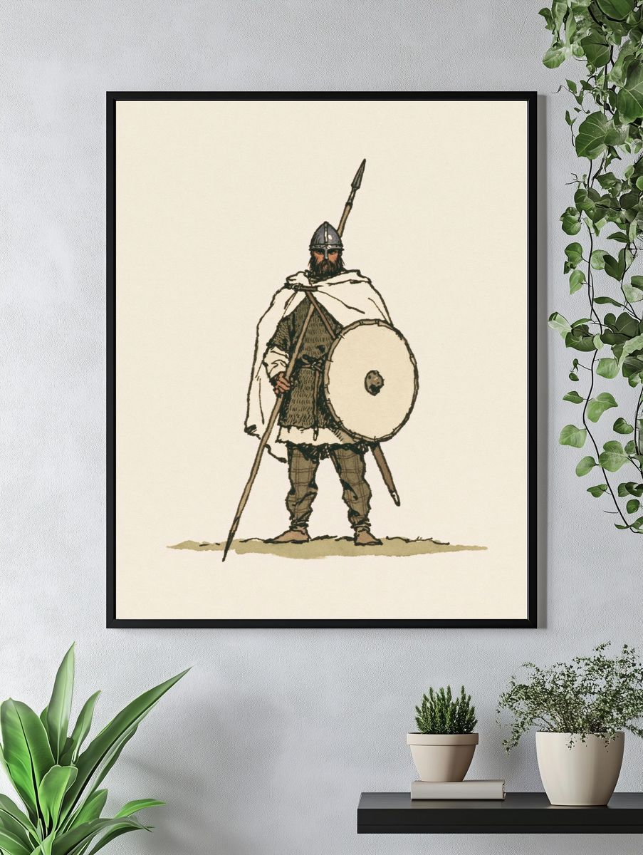 Viking Warrior Illustration Poster. — room view 4