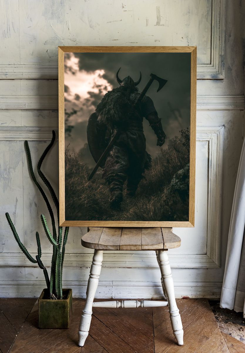 Viking Warrior Dark Fantasy Poster. room preview