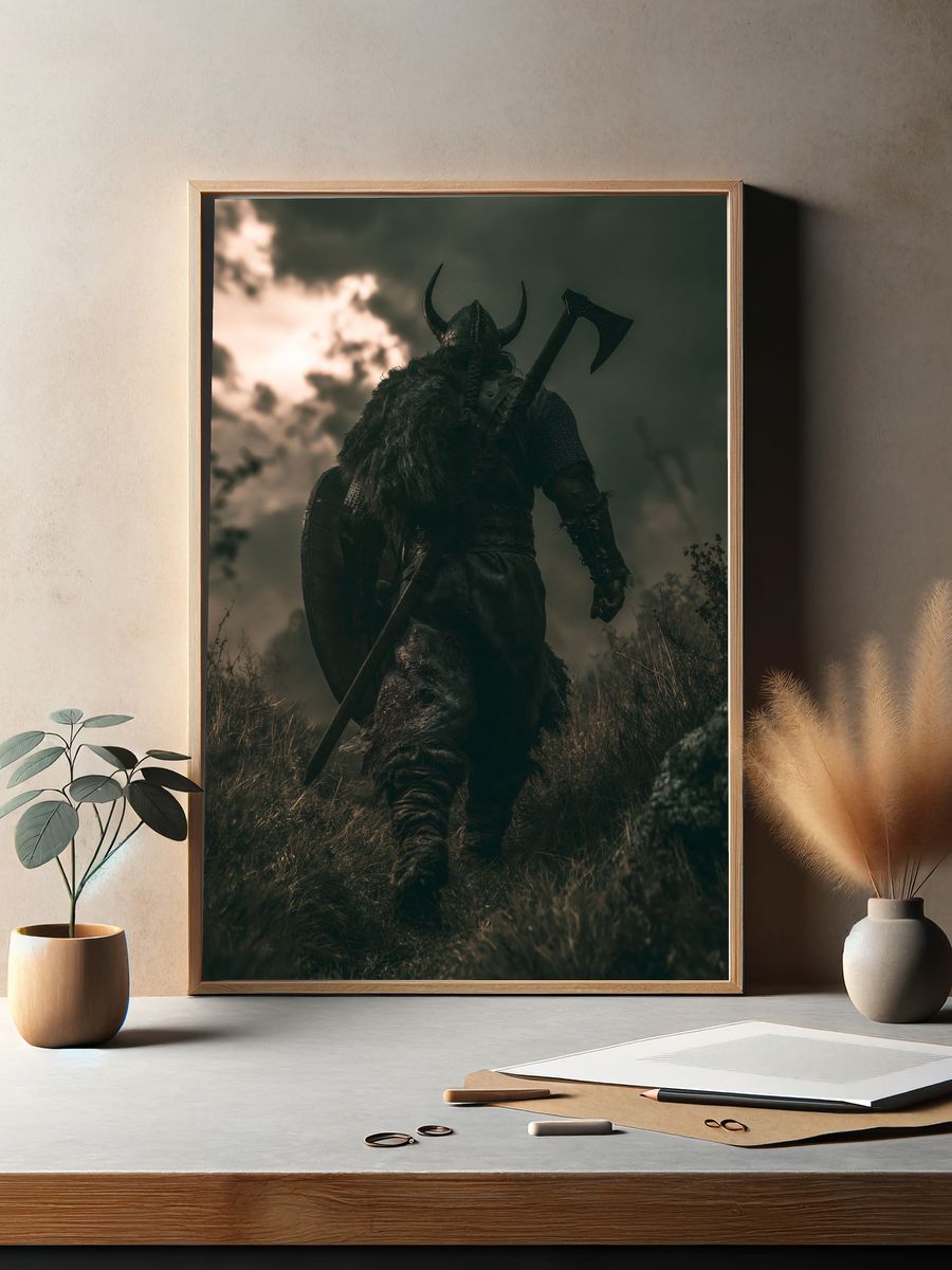 Viking Warrior Dark Fantasy Poster. — room view 2
