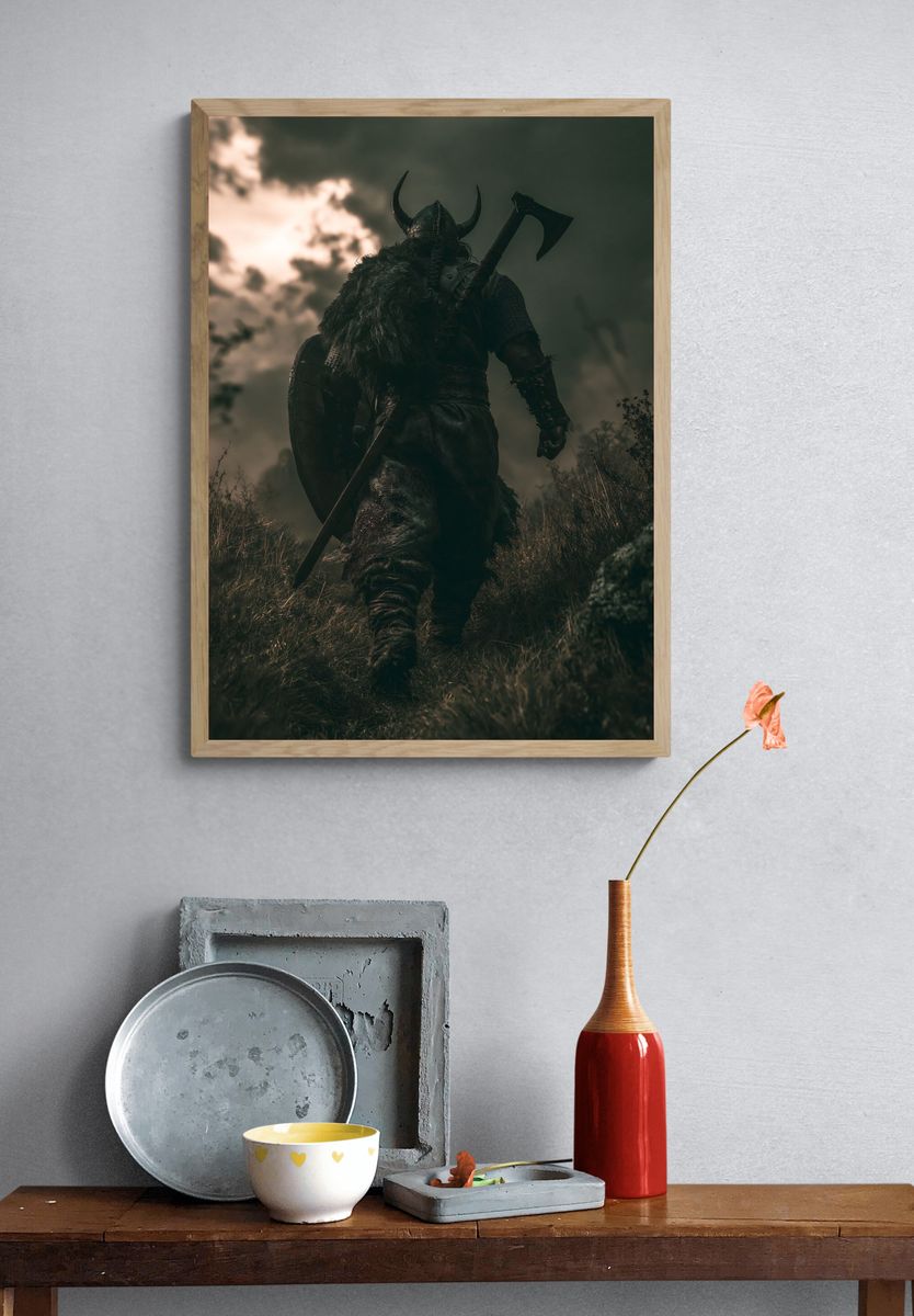 Viking Warrior Dark Fantasy Poster. — room view 3