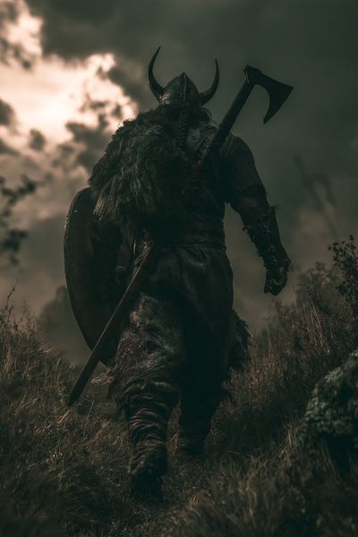 Viking Warrior Dark Fantasy Poster.