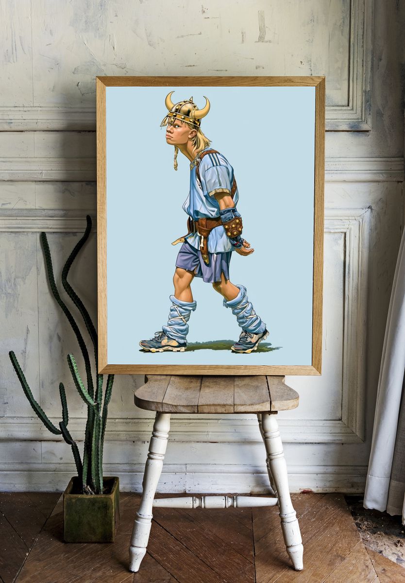 Viking Boy Illustration Poster. room preview