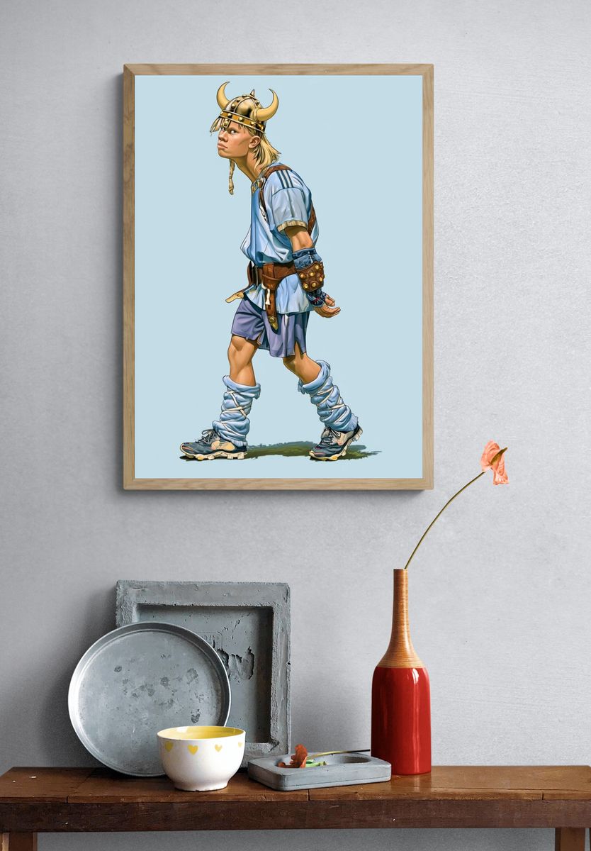 Viking Boy Illustration Poster. — room view 3