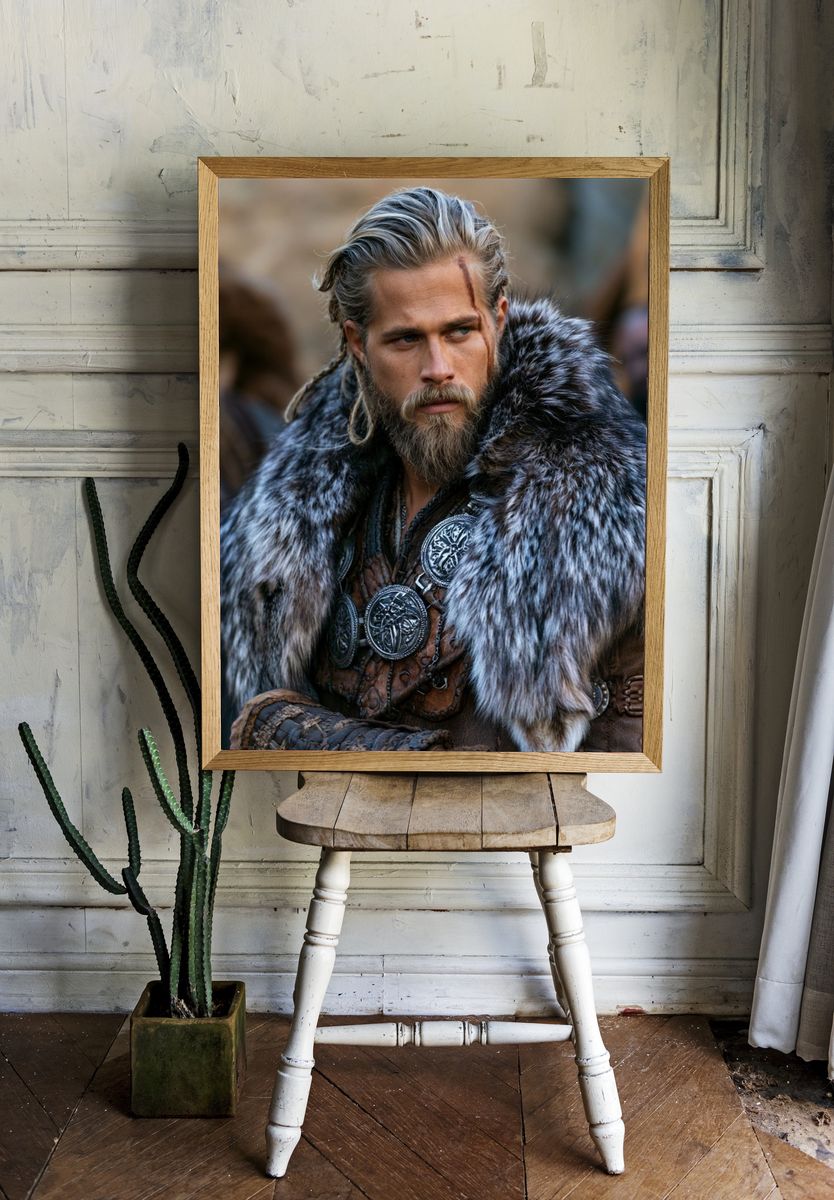 Viking Warrior Portrait Print. room preview