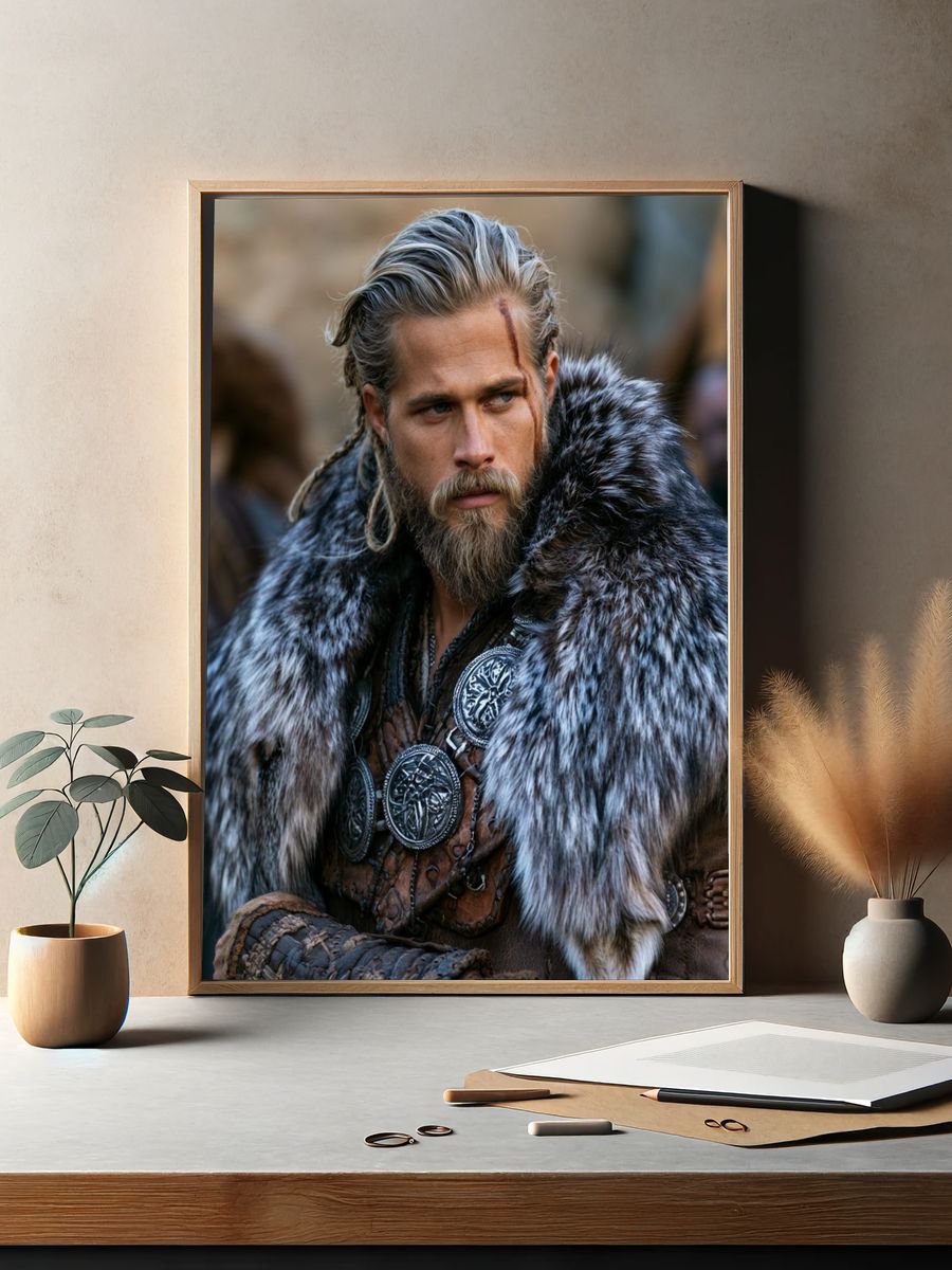 Viking Warrior Portrait Print. — room view 2