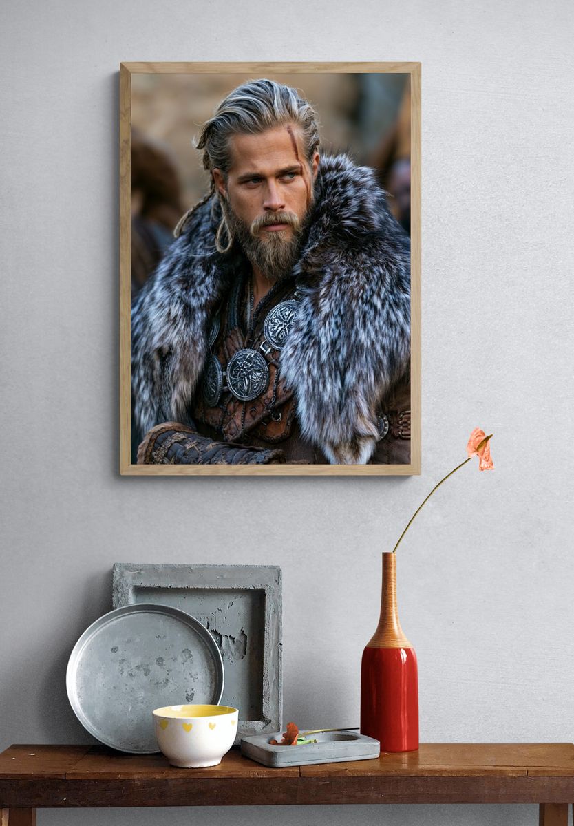 Viking Warrior Portrait Print. — room view 3