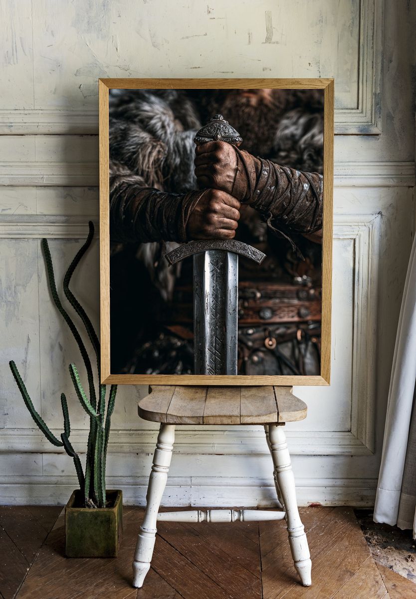Viking Sword Grip Photography Poster. room preview
