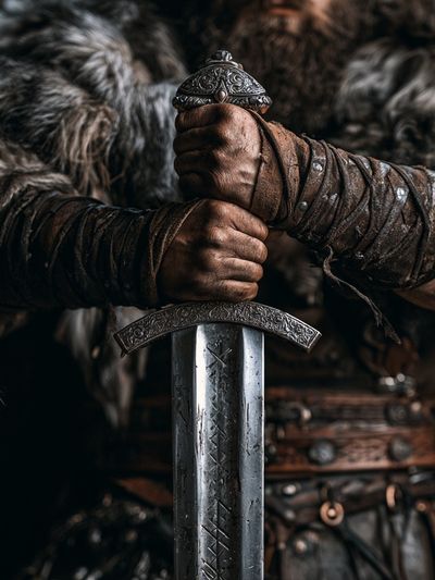 Viking Sword Grip Photography Poster.