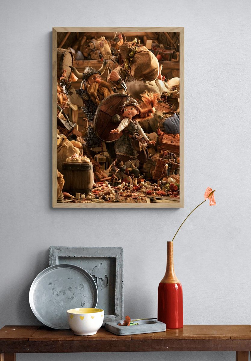 Viking Feast Hall Illustration Poster. — room view 3