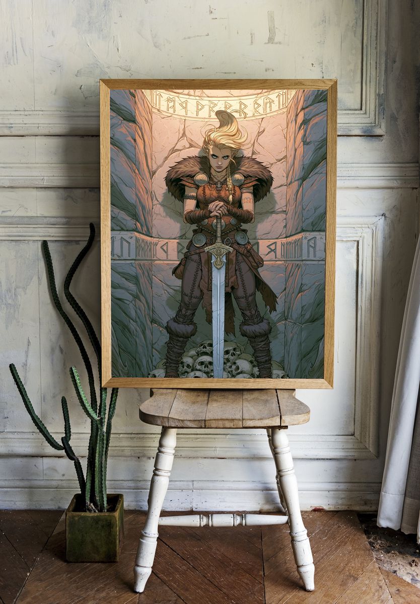 Viking Warrior Fantasy Illustration Poster. room preview
