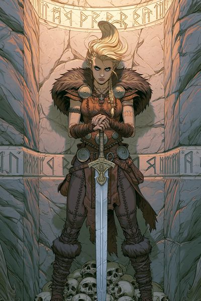 Viking Warrior Fantasy Illustration Poster. poster