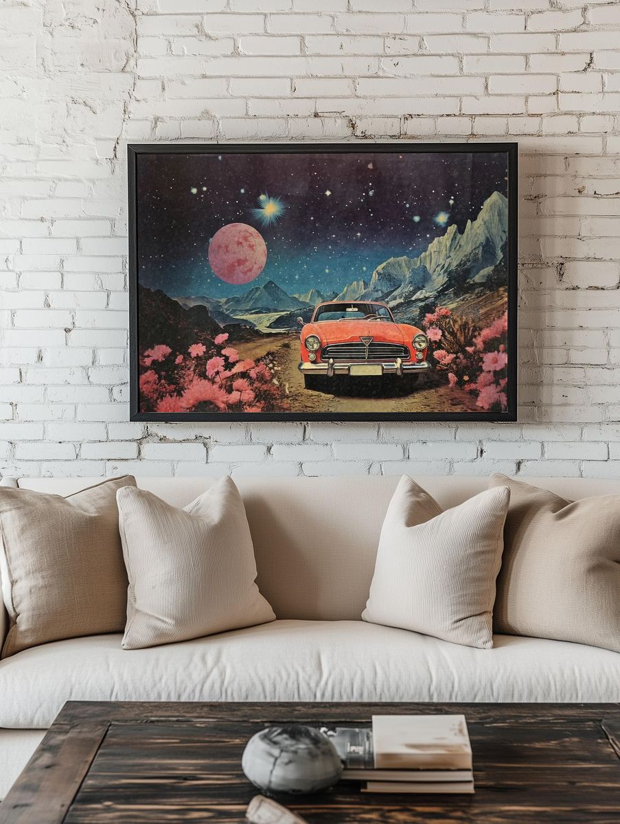 Surreal car space image paper room preview
