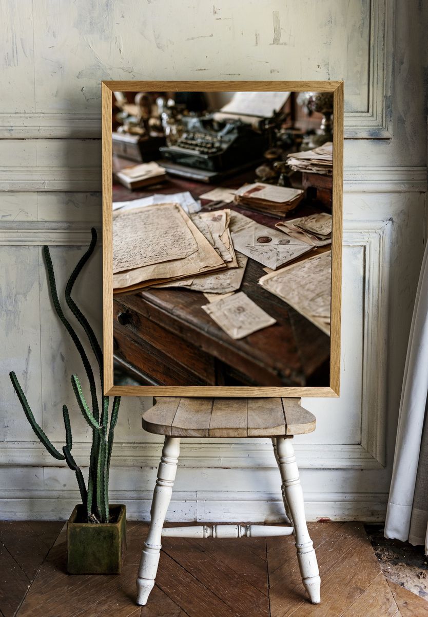 Vintage Letters Still Life Poster. room preview