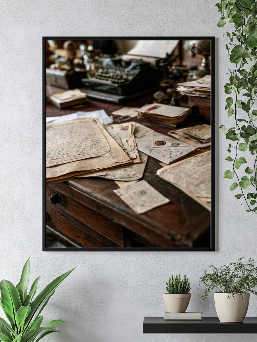 Vintage Letters Still Life Poster. — room view 4