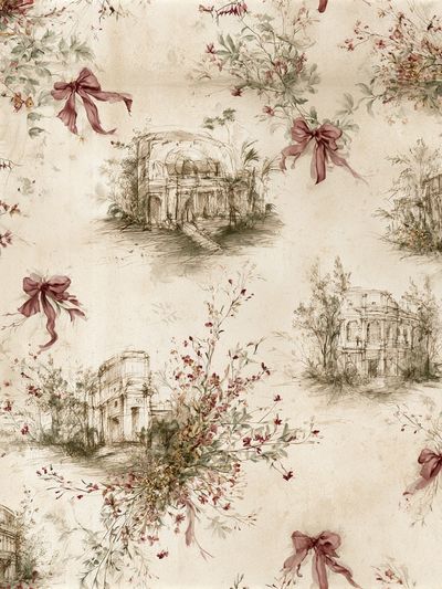 Vintage Floral Sketch Pattern Print. poster