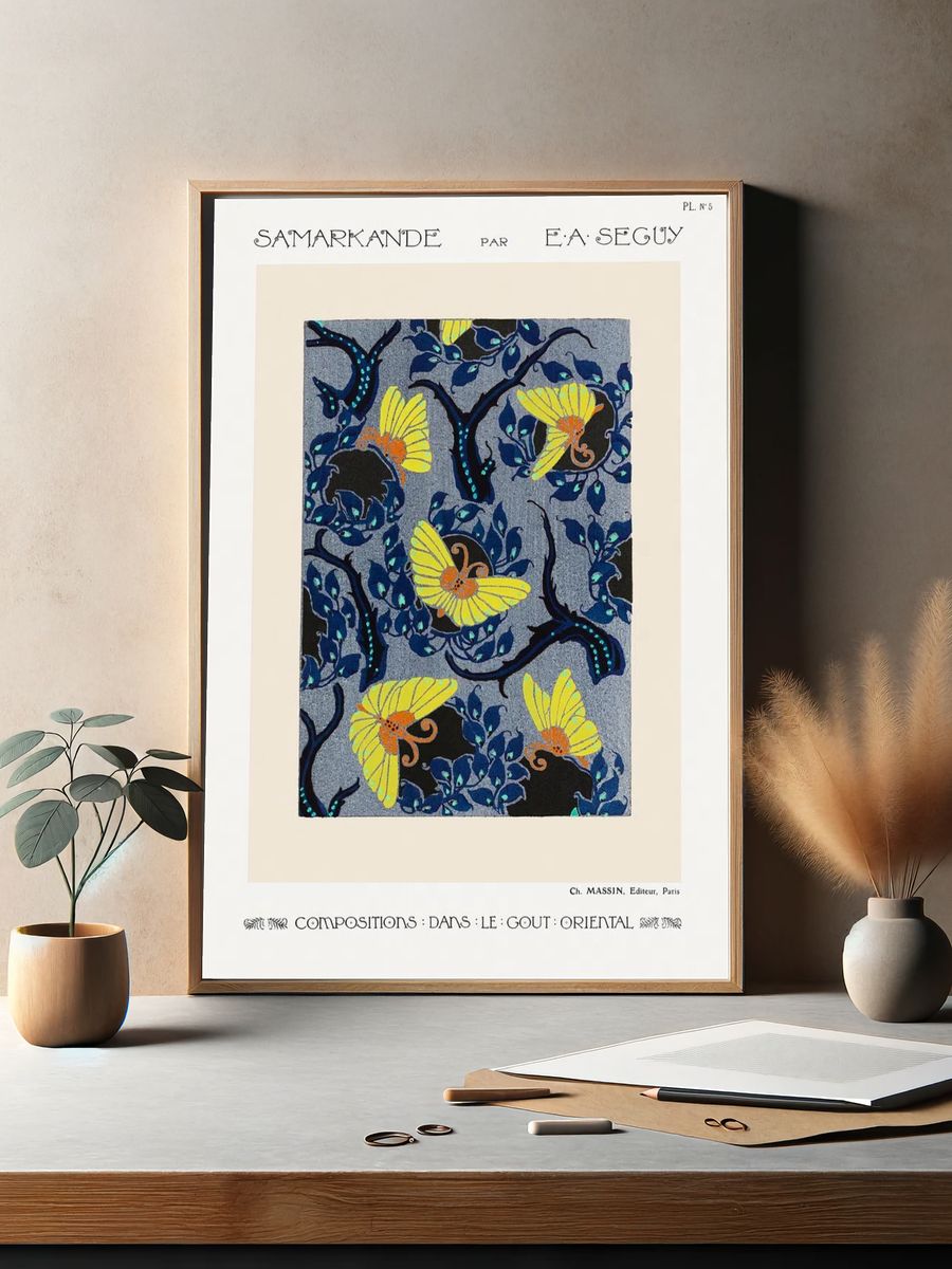Butterfly pochoir pattern Art Nouveau. — room view 2