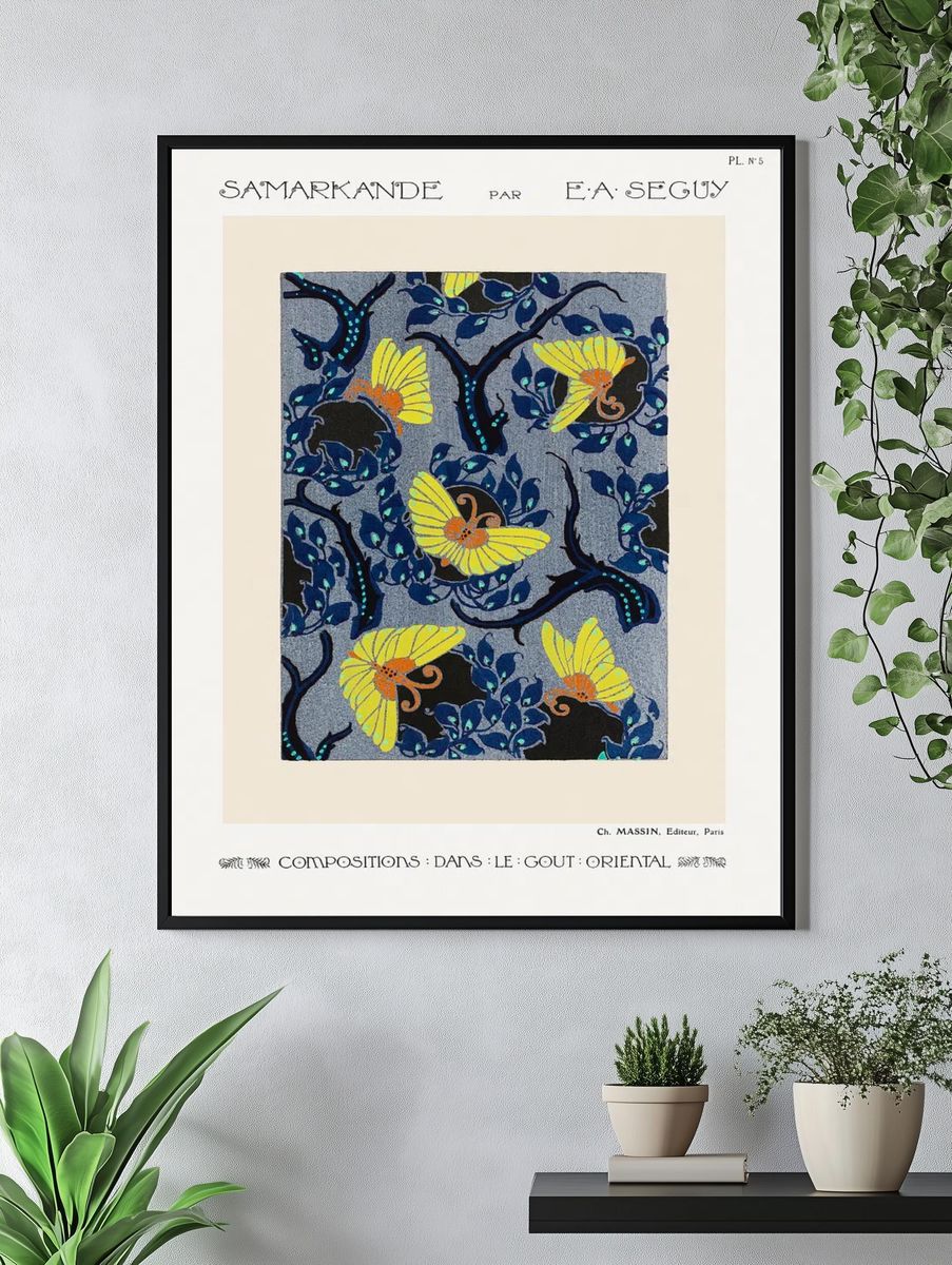 Butterfly pochoir pattern Art Nouveau. — room view 4
