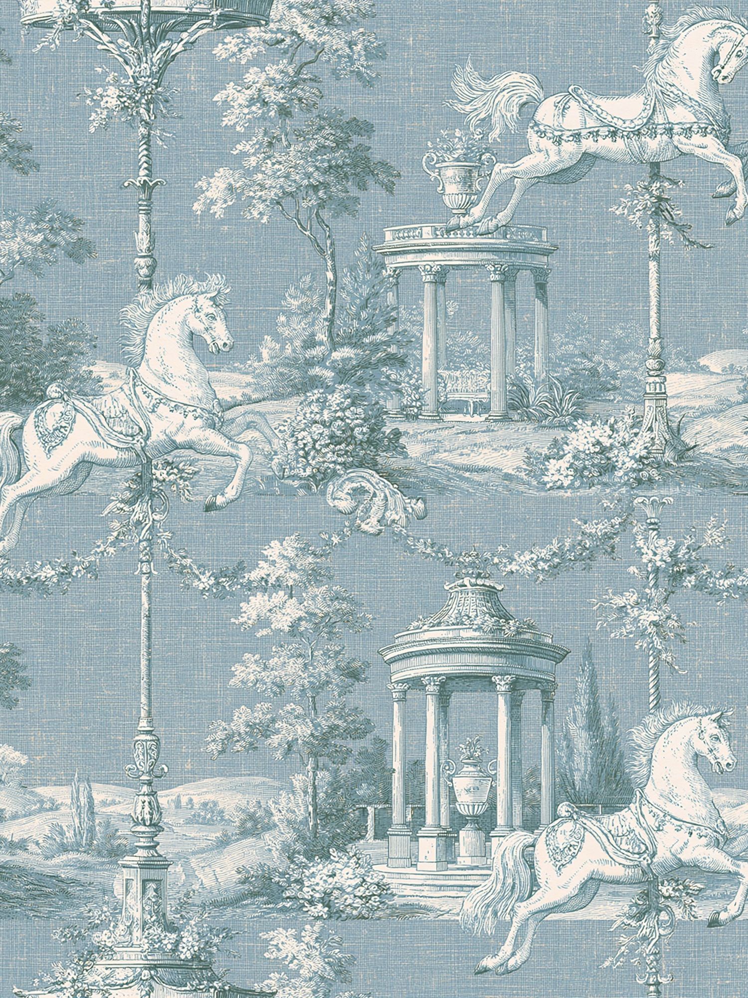 Toile de Jouy Horses Vintage Print. poster — vintage art