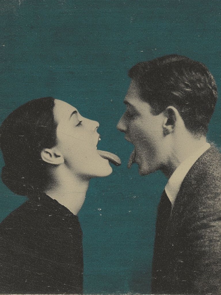 Vintage Tongue Kiss Poster. poster detail