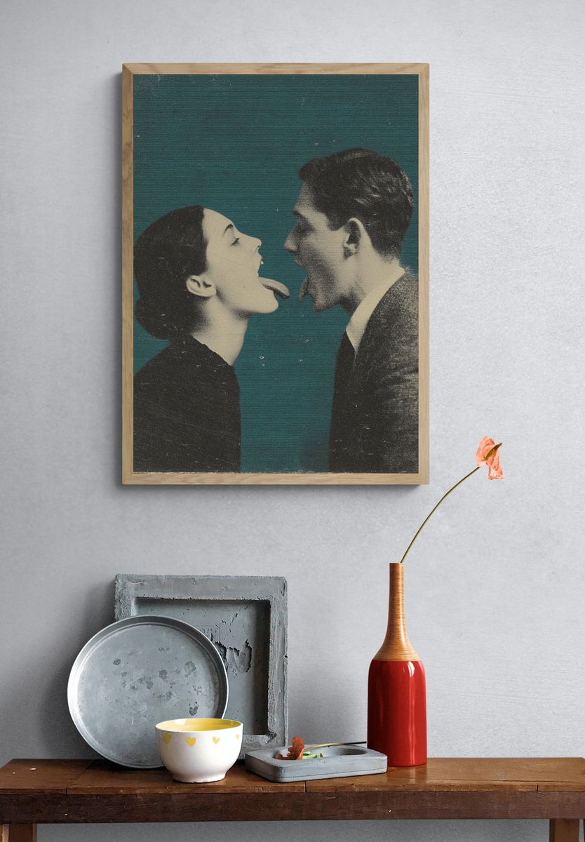 Vintage Tongue Kiss Poster. — room view 3