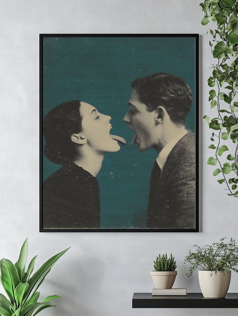 Vintage Tongue Kiss Poster. — room view 4
