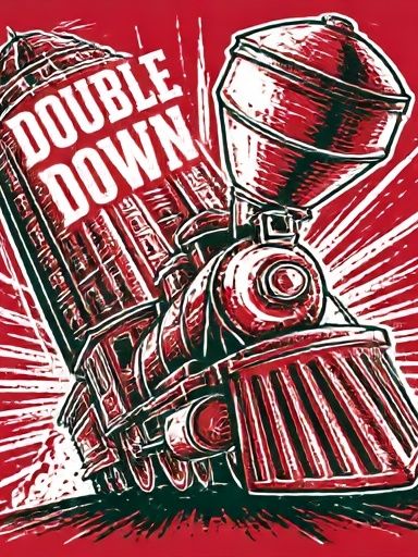 Double Down Train Retro Poster. poster — vintage art