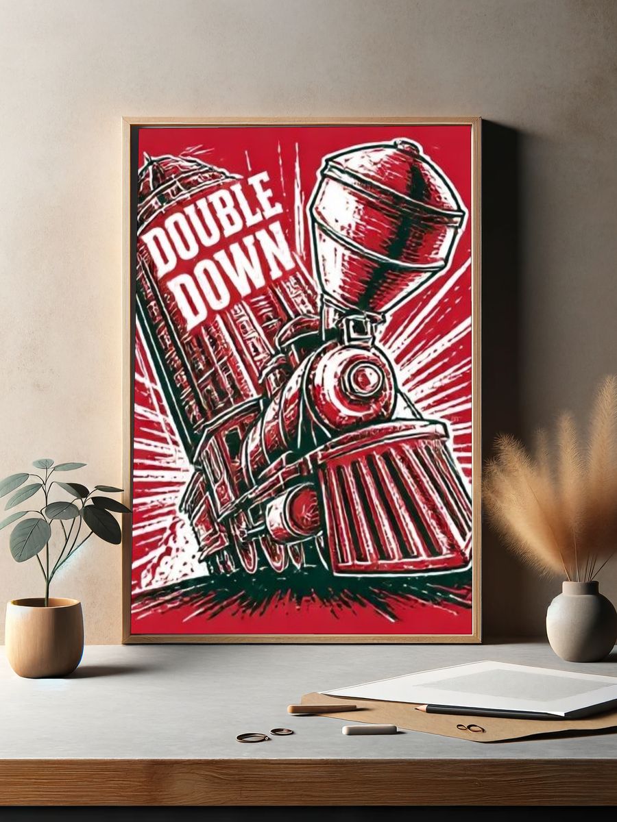 Double Down Train Retro Poster. — room view 2