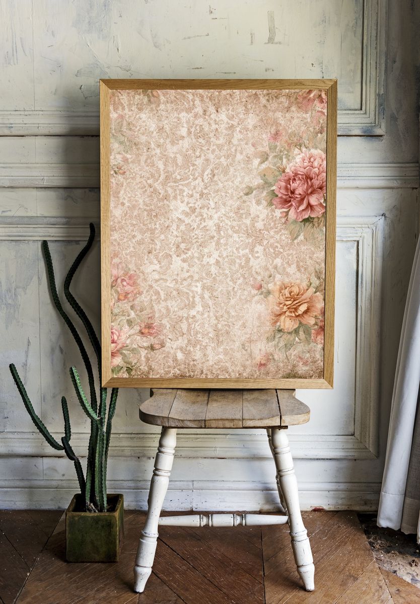 Vintage Floral Damask Poster. room preview