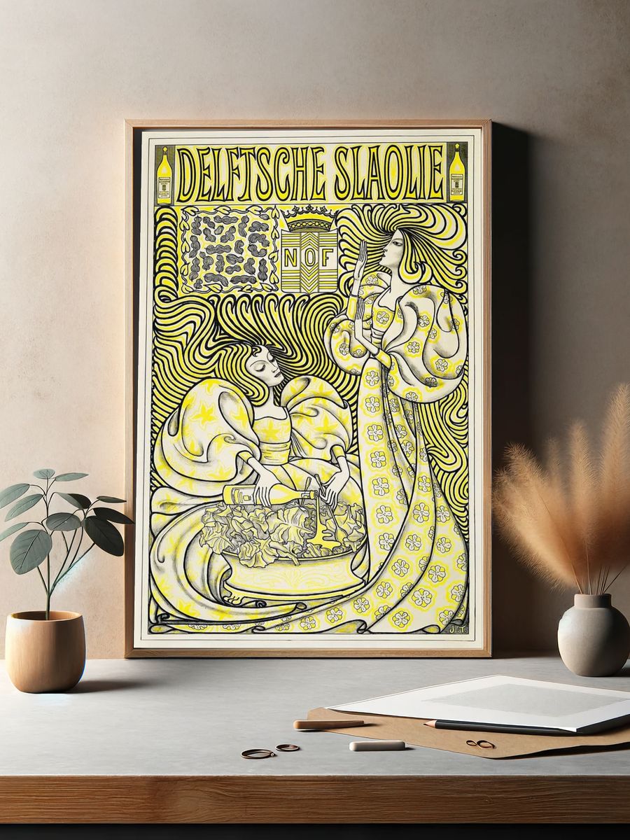 Poster Delft Salad Oil (1894). — room view 2