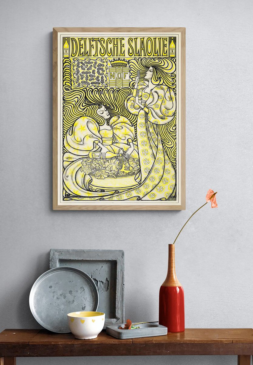 Poster Delft Salad Oil (1894). — room view 3