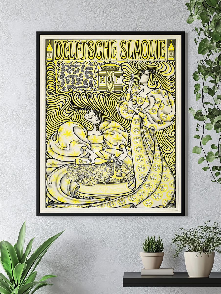 Poster Delft Salad Oil (1894). — room view 4