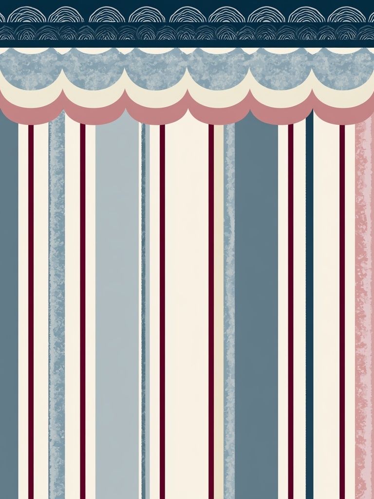 Scalloped Stripes Vintage Poster. poster detail