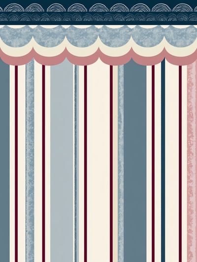 Scalloped Stripes Vintage Poster.
