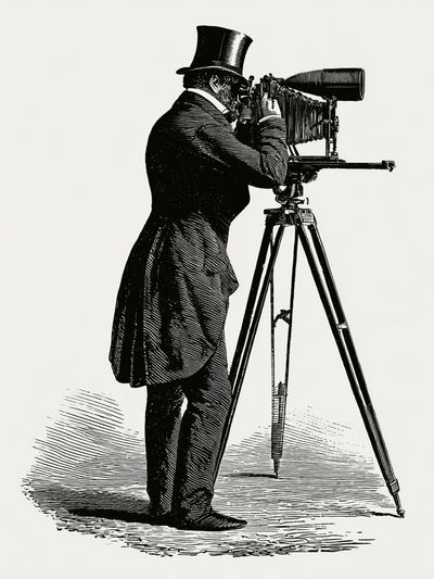 Vintage Photographer Illustration Poster. poster