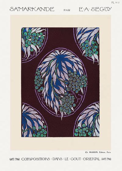 Fruit tree pattern Art Nouveau. poster