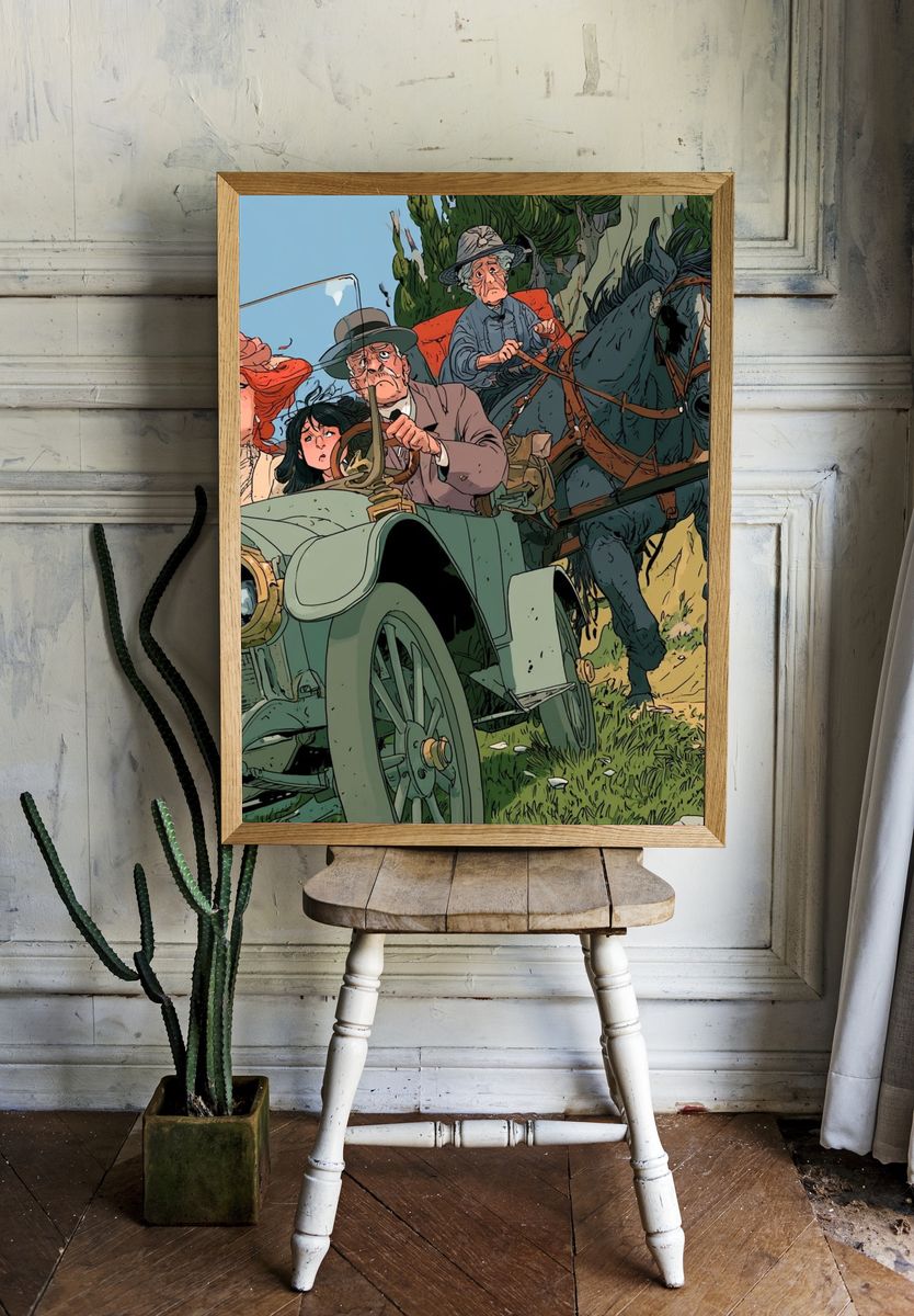 Vintage Horse Carriage Chase Poster. room preview