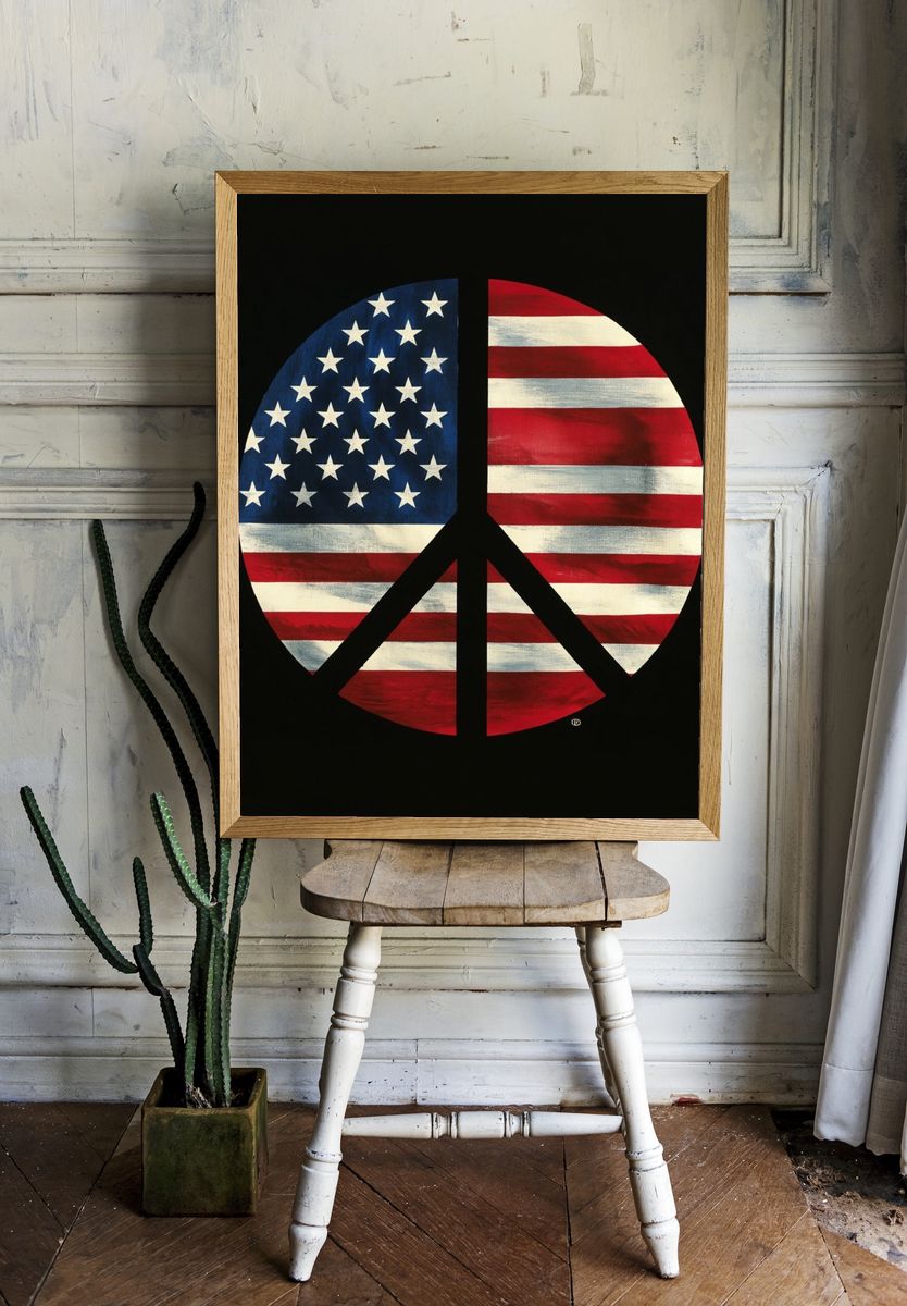 American Flag Peace Sign Poster. — room view 1
