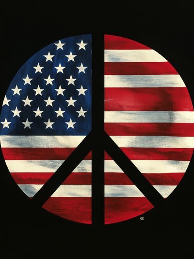 American Flag Peace Sign Poster. poster