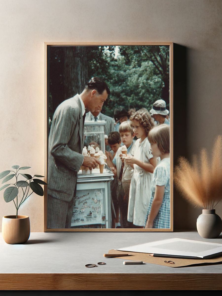 Vintage Ice Cream Stand Poster. — room view 2