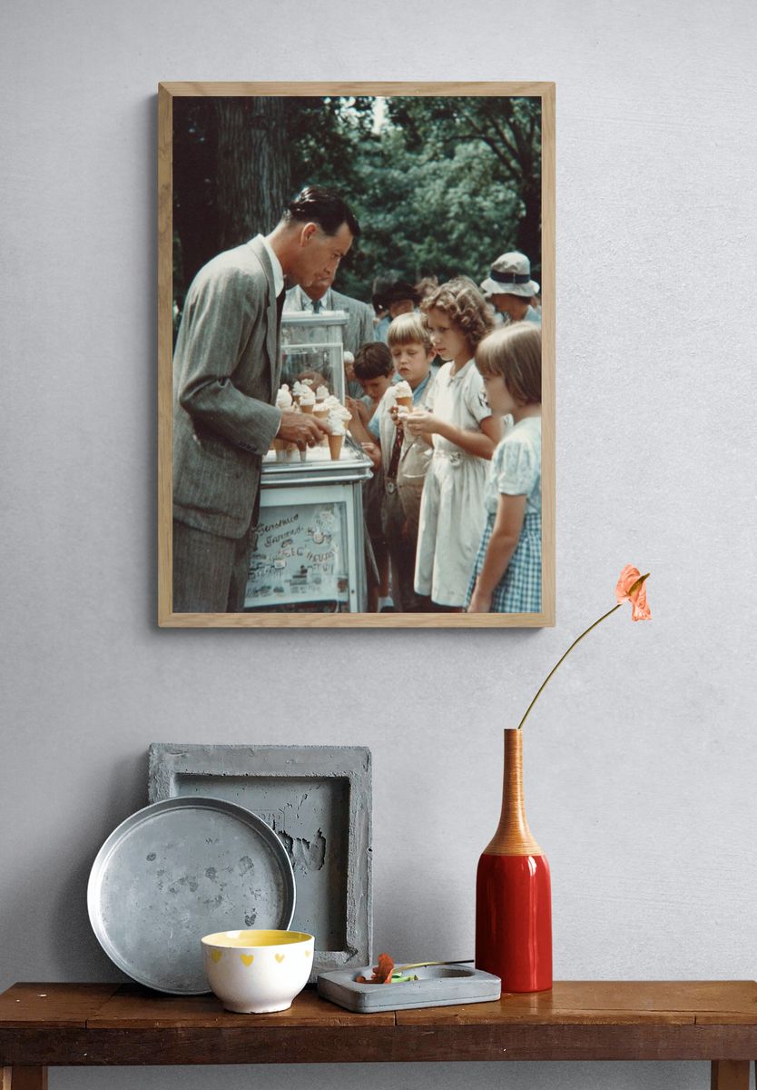 Vintage Ice Cream Stand Poster. — room view 3